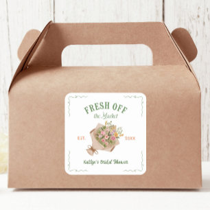 Frisch vom Markt Bauernmarkt Junggesellinnenabschi Quadratischer Aufkleber