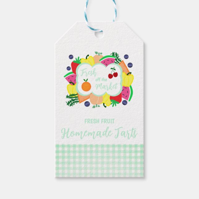 Frisch vom Markt Brautparty Selbstgemachte Törtche Geschenkanhänger (Vorderseite)