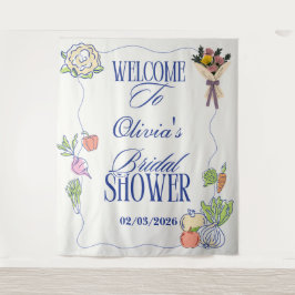 Frisch vom Markt Brautparty Shower Whimsical Gezei Wandteppich