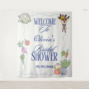 Frisch vom Markt Brautparty Shower Whimsical Gezei Wandteppich