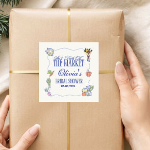 Frisch Vom Markt Brautparty- Willkommen bei Quadratischer Aufkleber