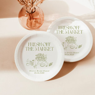 Frisch vom Markt Brautparty, Wochenmarkt Pappteller