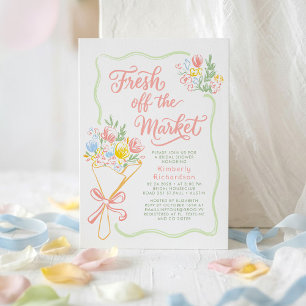 Frisch vom Markt Elegante Pastell-Brautparty Einladung