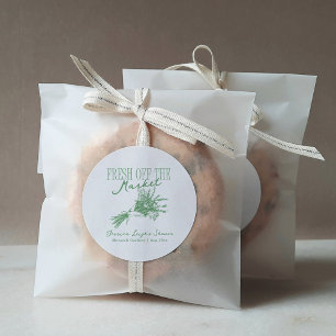 Frisch vom Markt Grüne Babyparty Runder Aufkleber