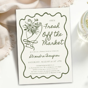 Frisch vom Markt Handgezeichnete Bridal Shower Einladung