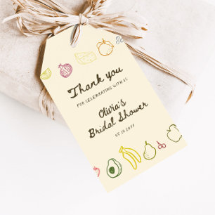 Frisch vom Markt Handgezeichnete Bridal Shower Geschenkanhänger