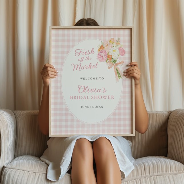 Frisch vom Markt Rosa Brautparty-Willkommen Poster (Von Creator hochgeladen)
