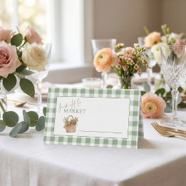 Frisch vom Markt Sage Gingham Brautparty Platzkarte