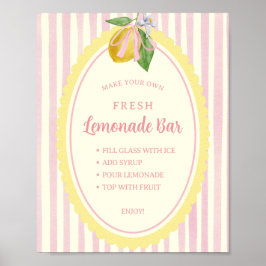 Frisch zubereitetes Limonaden-Bar-Menü Poster