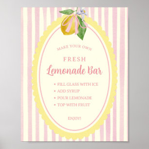 Frisch zubereitetes Limonaden-Bar-Menü Poster