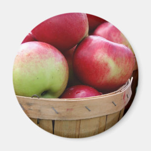 Frischäpfel im Korb auf dem Bauer Markt Magnet