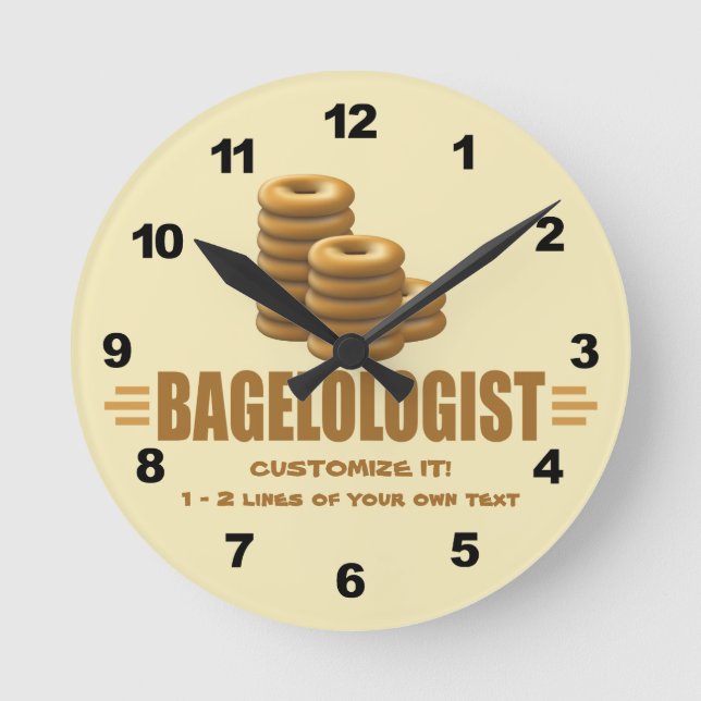 Frischbäckerei Runde Wanduhr (Vorderseite)