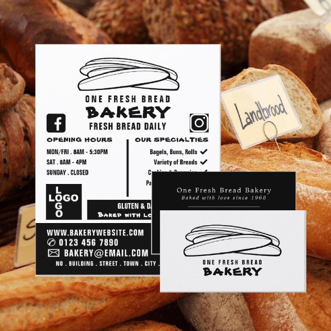 Frischbaguettes, Bäcker, Bäckerei Store Werbung Flyer (Von Creator hochgeladen)