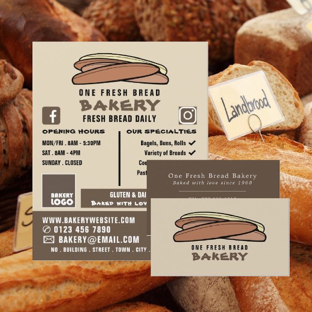 Frischbaguettes, Bäcker, Bäckerei Store Werbung Flyer (Von Creator hochgeladen)