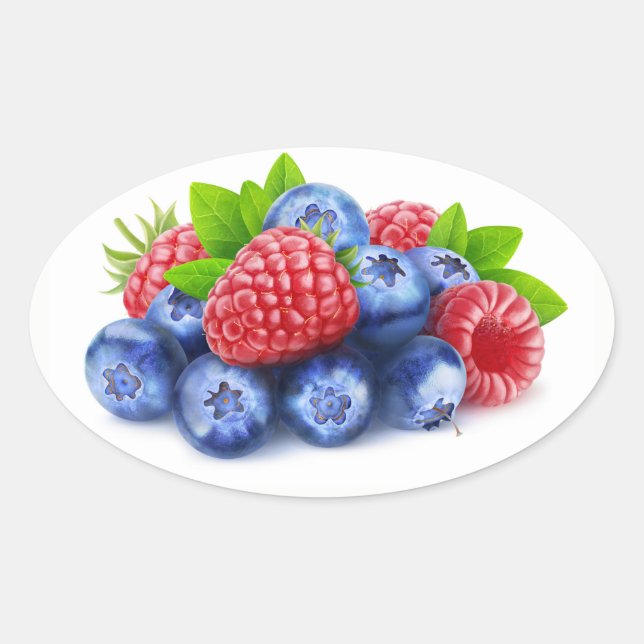 Frischbeeren Ovaler Aufkleber (Vorderseite)