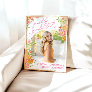 Frische Absolventen Blumiges Zitrus Begrüßungsschi Poster