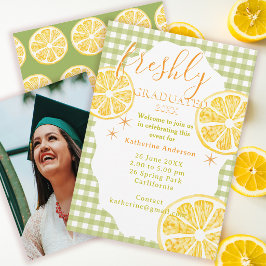 Frische Absolventen-Limonaden-Gingham Karte