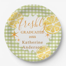 Frische Absolventen-Limonaden-Gingham Pappteller