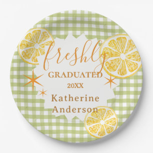 Frische Absolventen-Limonaden-Gingham  Pappteller