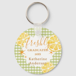 Frische Absolventen-Limonen-Gingham Schlüsselanhänger