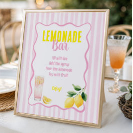 Frische Absolventen Pink Stripes Limonadenbar Poster