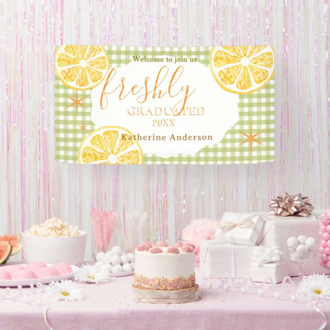 Frische Absolventen Zitrone Gingaham  Banner (Party)