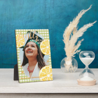 Frische Absolventen-Zitronen-Gingham  Fotoplatte