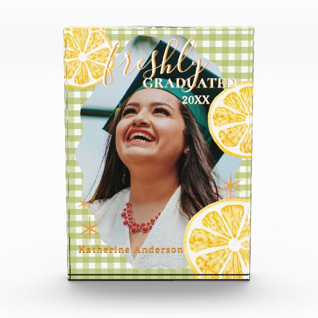 Frische Absolventin Lemon Gingaham  Fotoblock (Vorderseite)