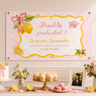 Frische Absolventin rosa Schleife  Abschlussfeier Banner