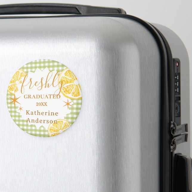 Frische Absolventin Zitrone Gingham Magnet (In Situ (Gepäck))