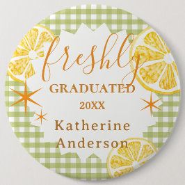 Frische Absolventin Zitronen Gingham Button