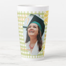 Frische Absolventin Zitronen Gingham Milchtasse