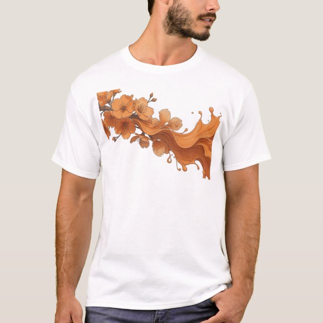 Frische ABSTRACTE BLUMEN Kunst Design T-Shirt (Vorderseite)