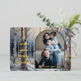 Frische Abstrakte Wintermesse Rodelbahn mit Aussic Folien Feiertagskarte