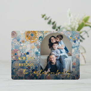 Frische Abstrakte Wintermesse Rodelbahn mit Aussic Folien Feiertagskarte