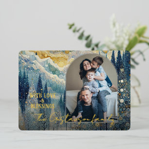 Frische Abstrakte Wintermesse Rodelbahn mit Aussic Folien Feiertagskarte