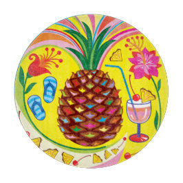 Frische Ananas Sommerfarben Schneidebrett