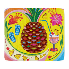 Frische Ananas Sommerfarben Schneidebrett