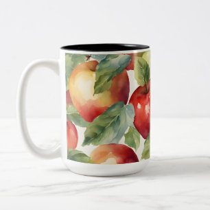 Frische Äpfel Aquarell-Design Zweifarbige Tasse
