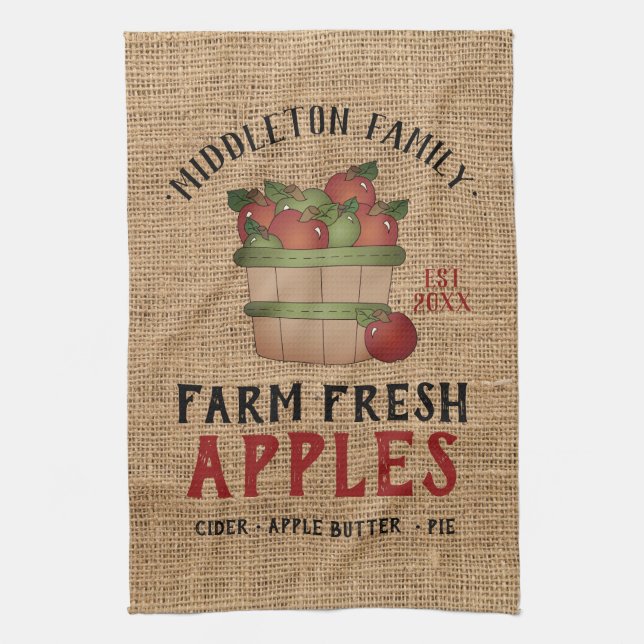 Frische Äpfel 🍎 Geschirrtuch (Vertikal)