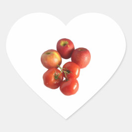Frische Apfel- und Tomaten-Aufkleber Herz-Aufkleber