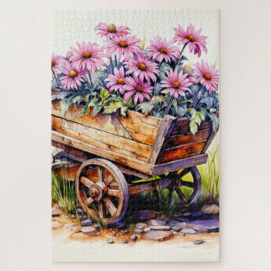 Frische Aster-Blumen-Illustration Puzzle