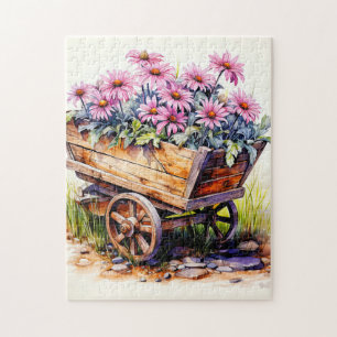 Frische Aster-Blumen-Illustration Puzzle