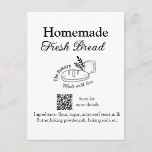 Frische Bäckerei füge Namen Zutaten Q r Code hinzu Postkarte