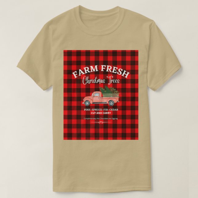 FRISCHE BÄUME, ALTER ROTER LKW, XMAS TR T-Shirt (Design vorne)