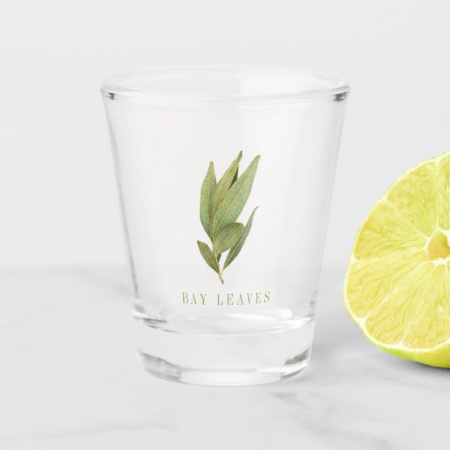 FRISCHE BAY-BLÄTTER Schießglas Schnapsglas (Vorderseite)
