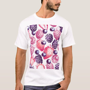 Frische Berries: farbenfroher Vintager Hintergrund T-Shirt