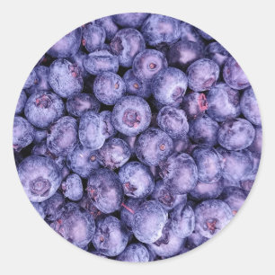 Frische Blaubeeren Fotografie Runder Aufkleber