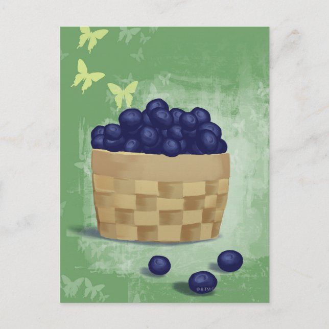 Frische Blaubeeren Postkarte (Vorderseite)