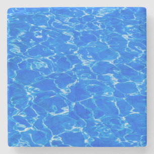 Frische blaue Wasser Steinuntersetzer